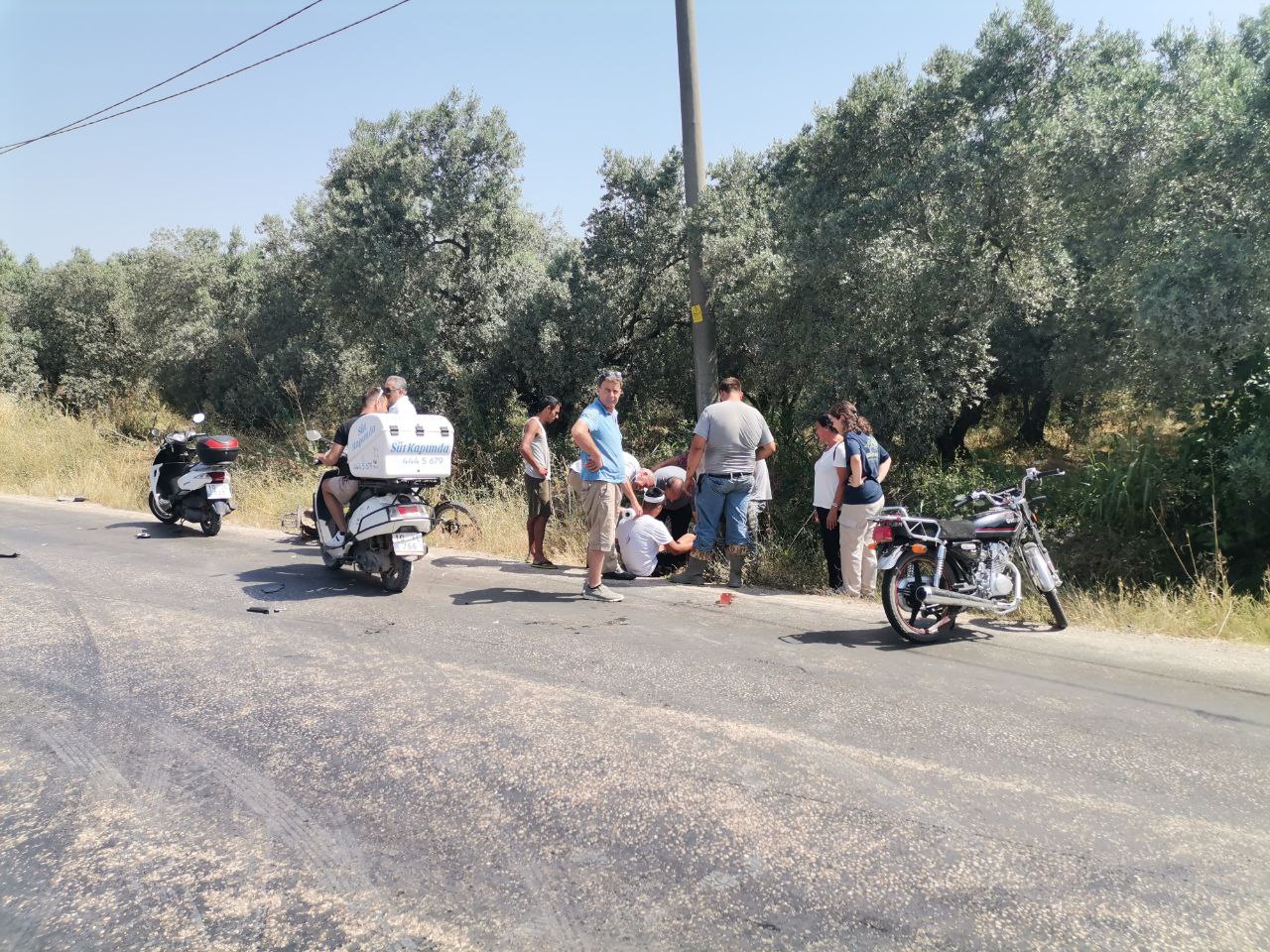 Erdek’te trafik kazasında motosiklet sürücüsü yaralandı