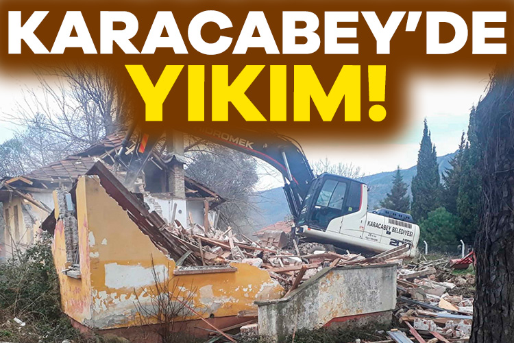 Bursa Karacabey’de metruk binalar yıkılıyor
